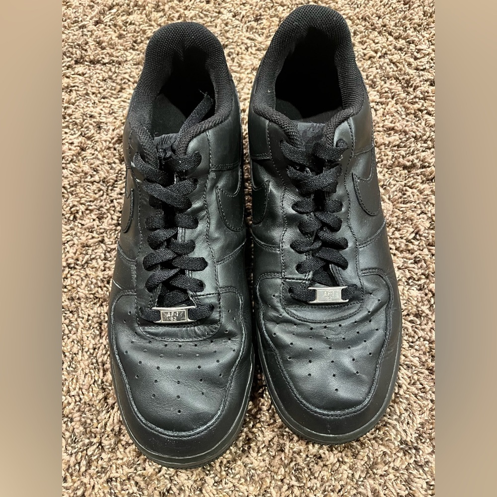Nike Men's Air Force One All-Black Leather Sneakers
